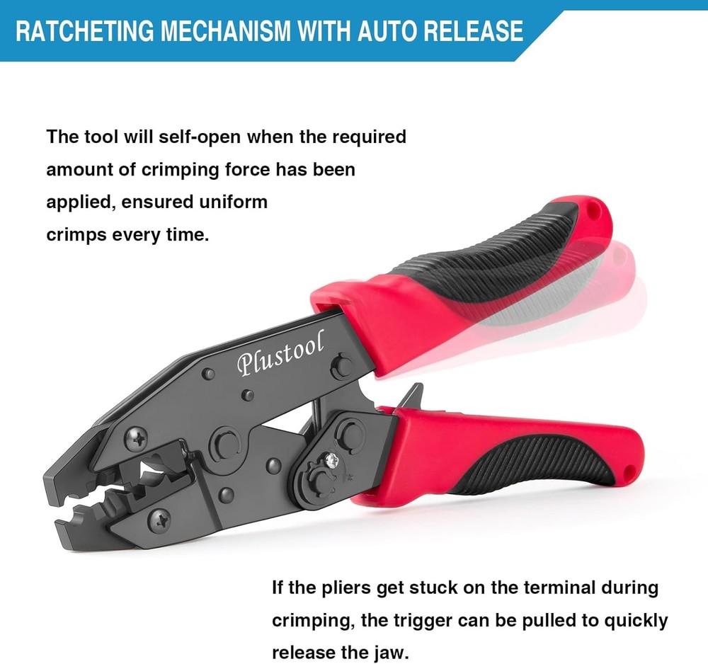Crimping Tool for Spark Plug Ignition Wire, 8.5mm Ratchet Spark Plug Wire Crimpe