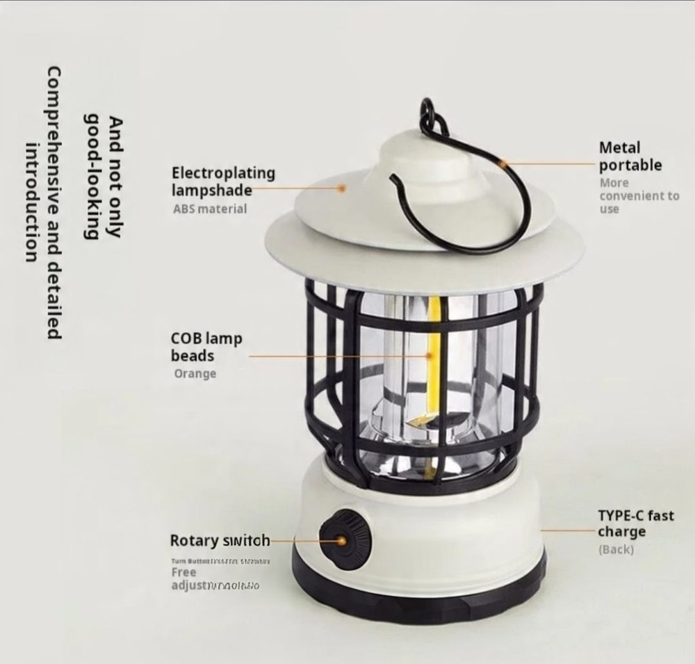 LED Ambient Light for Outdoor Camping USB-C Charging
