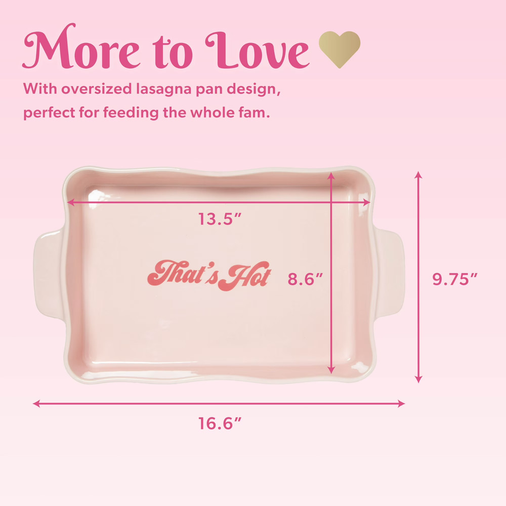 Paris Hilton Sliving 14pcs Ceramic Lasagna Bakeware Set Pink Kitchen CookingTool