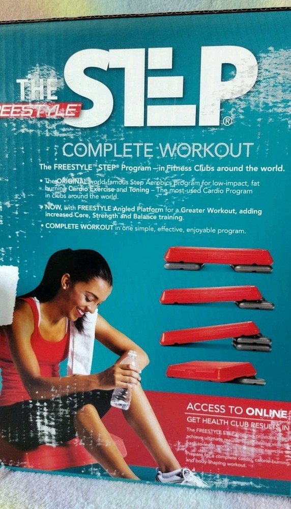 The Freestyle Step Complete Workout Aerobic Platform Stepper New, Open Box