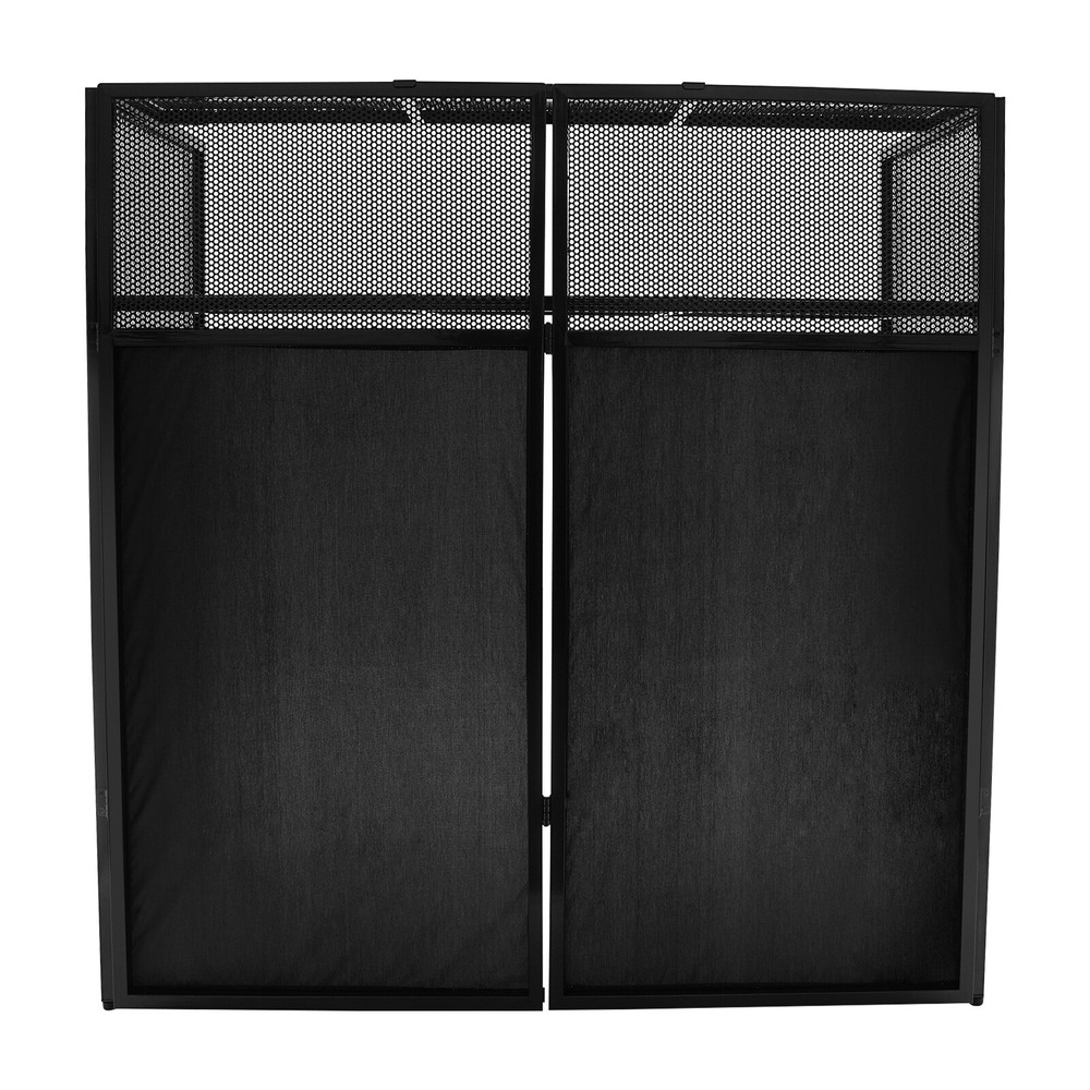 Foldable DJ Booth Stand DJ Booth Facade Table DJ Controller Stand with Casters