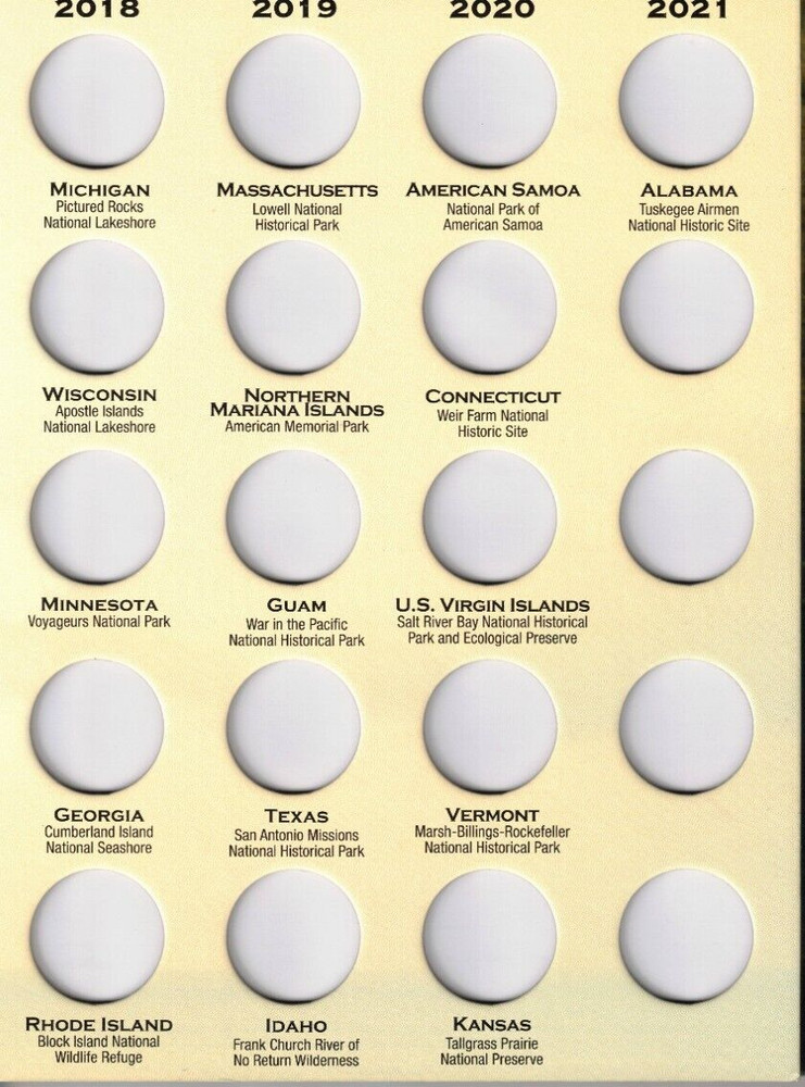 New Whitman Folder for National Park 60 Quarter Types From 2010-2021!