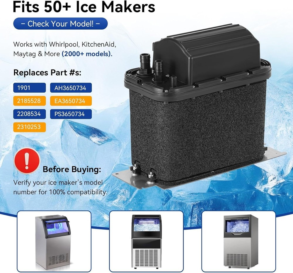 1901A Ice Machine Drain Pump Kit Replacement Compact Easy-to-Install