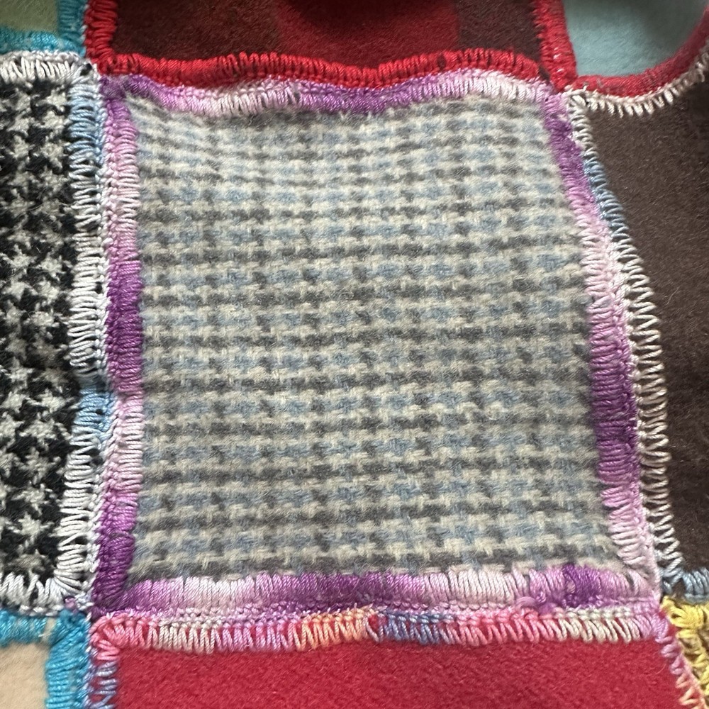 Wool Patchwork Quilt 57 Inches X 47 Inches