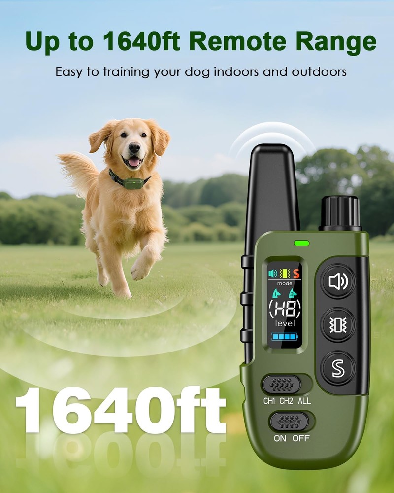 Waterproof Dog Training Collar with Remote Control, Vibration Static Modes