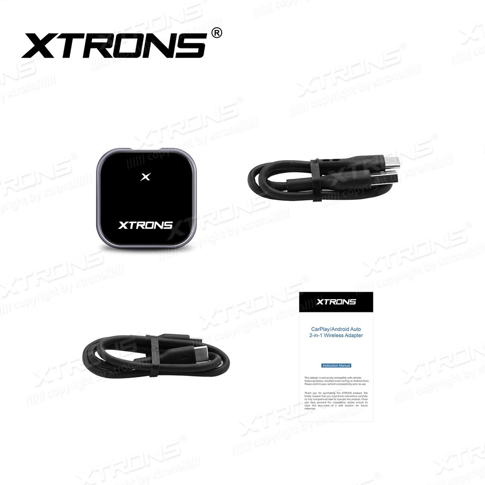 XTRONS Wireless CarPlay Android Auto Adapter Wired to Wireless Dongle Plug Play