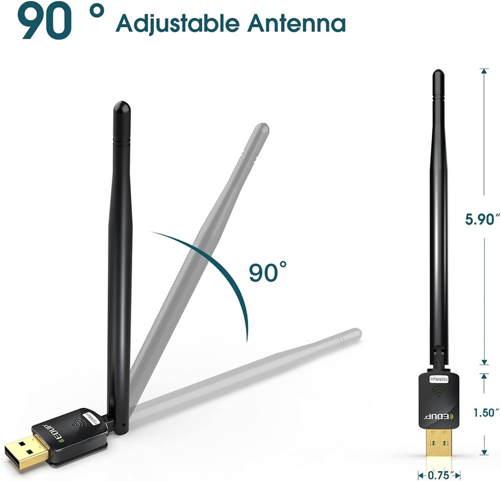 USB WIFI ADAPTER for PC Computer Wireless Network Dongle High Gain Antenna