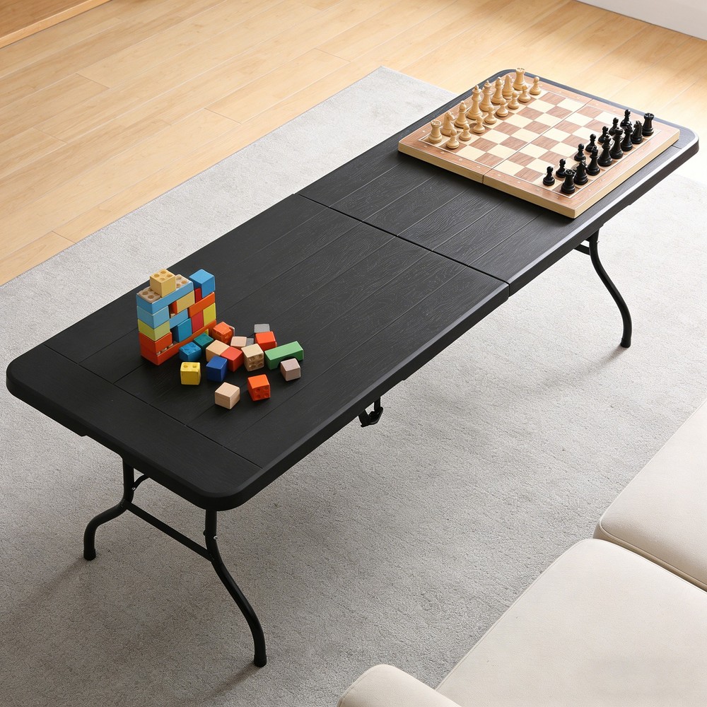 6ft Portable Folding Table Easy Setup Foldable Table for Patio Camping Garage