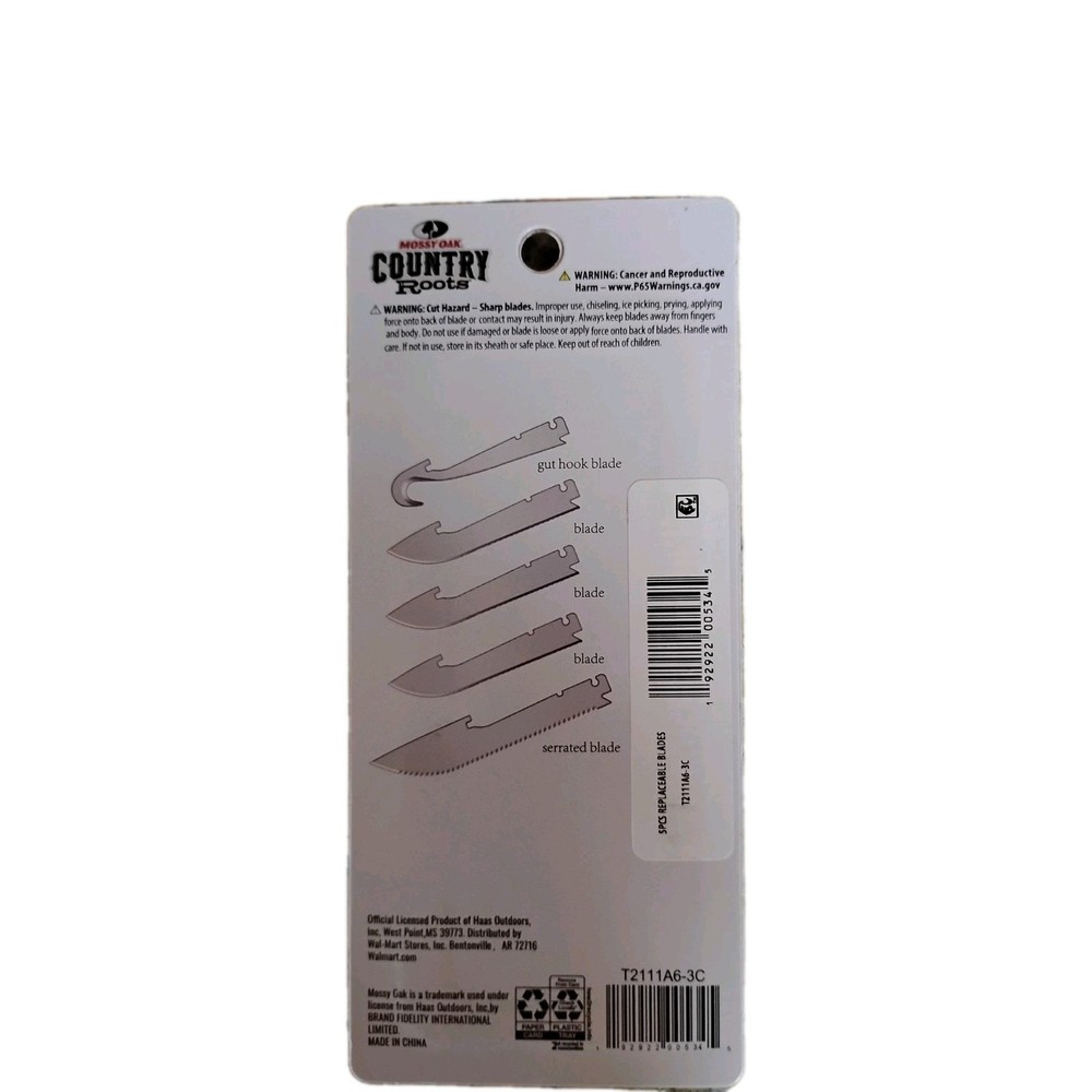 Mossy Oak Country Roots 5pc Replaceable Knife Blades