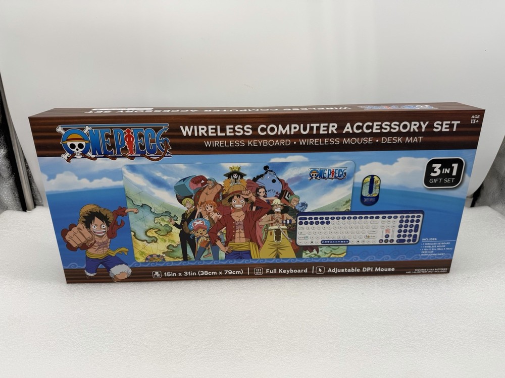 One Piece O7Q006A-WM Wireless Computer Accessory Set, Keyboard, Mouse, Desk Mat,