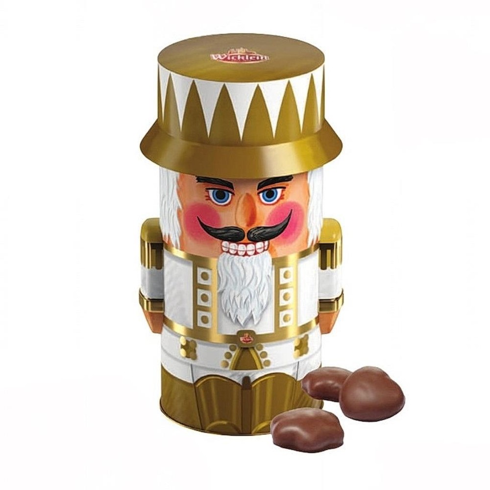 Wicklein Nutcracker Tin Cherry Fruit Filled Chocolate Gingerbread Lebkuchen 200g