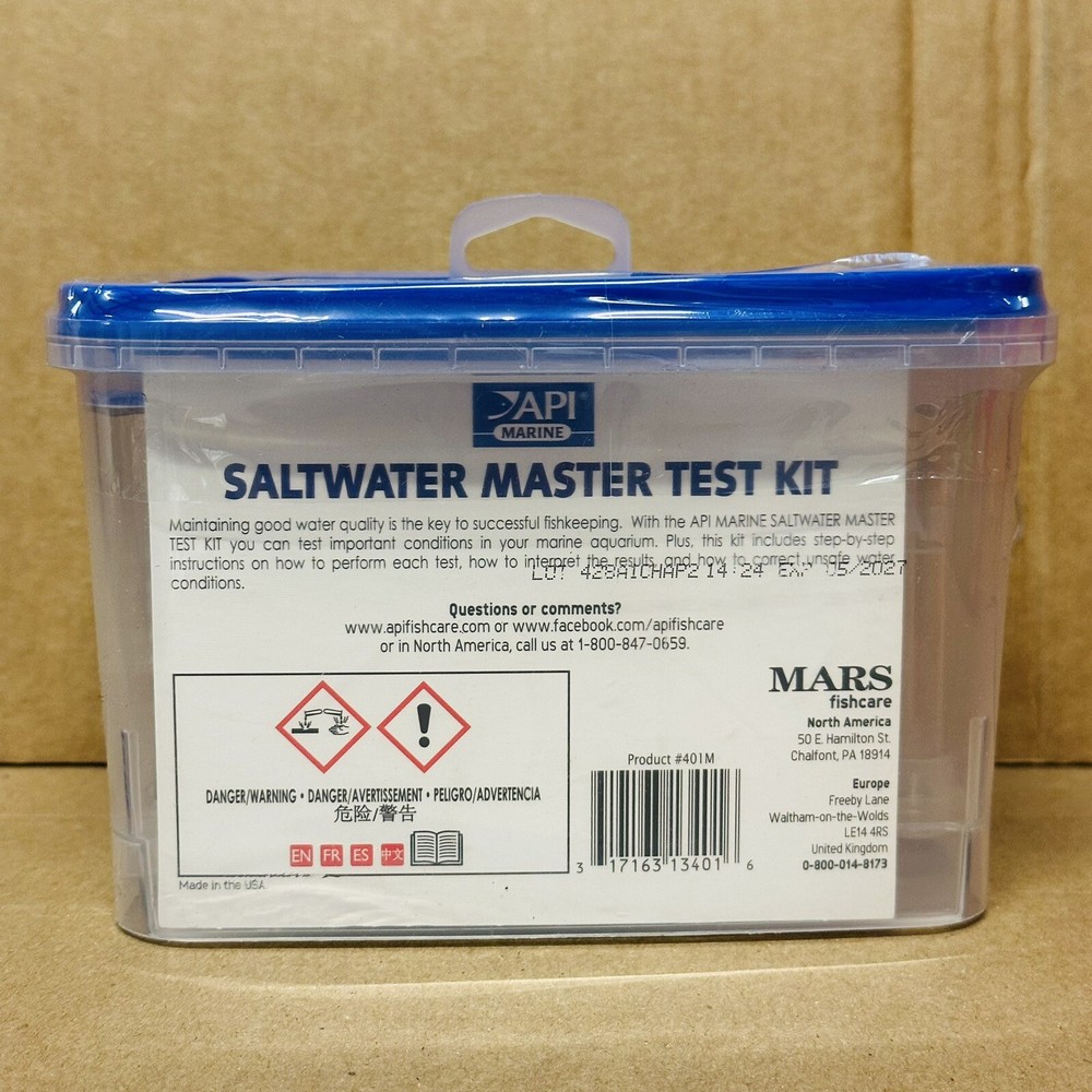 API Master Saltwater Test Kit High Rnge pH / Ammonia/Nitrite/Nitrate 550+Tests