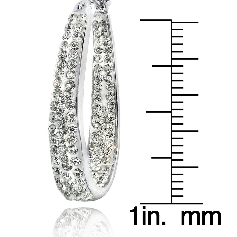 Crystal Inside-Out Oval Hoop Earrings