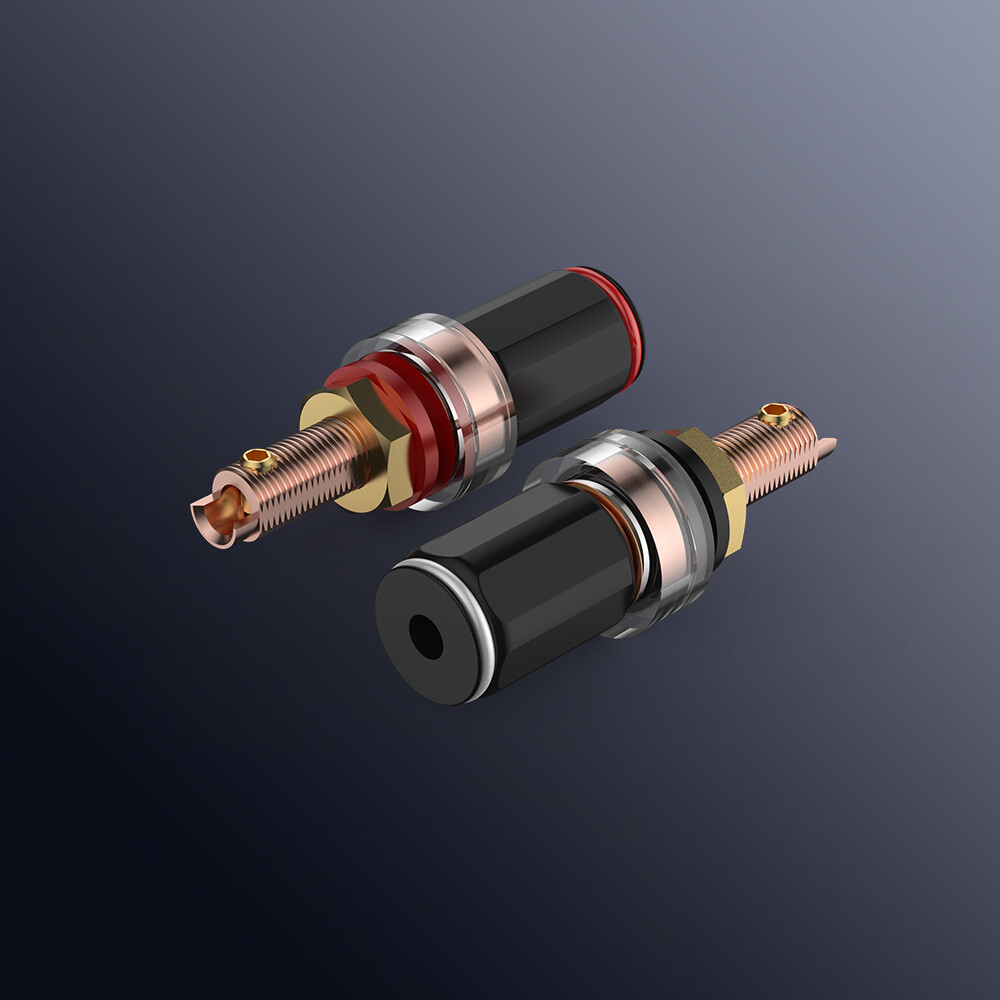 4pcs Copper Plated Binding Post 4mm Amplifier Speaker Terminal HiFi Banana plug