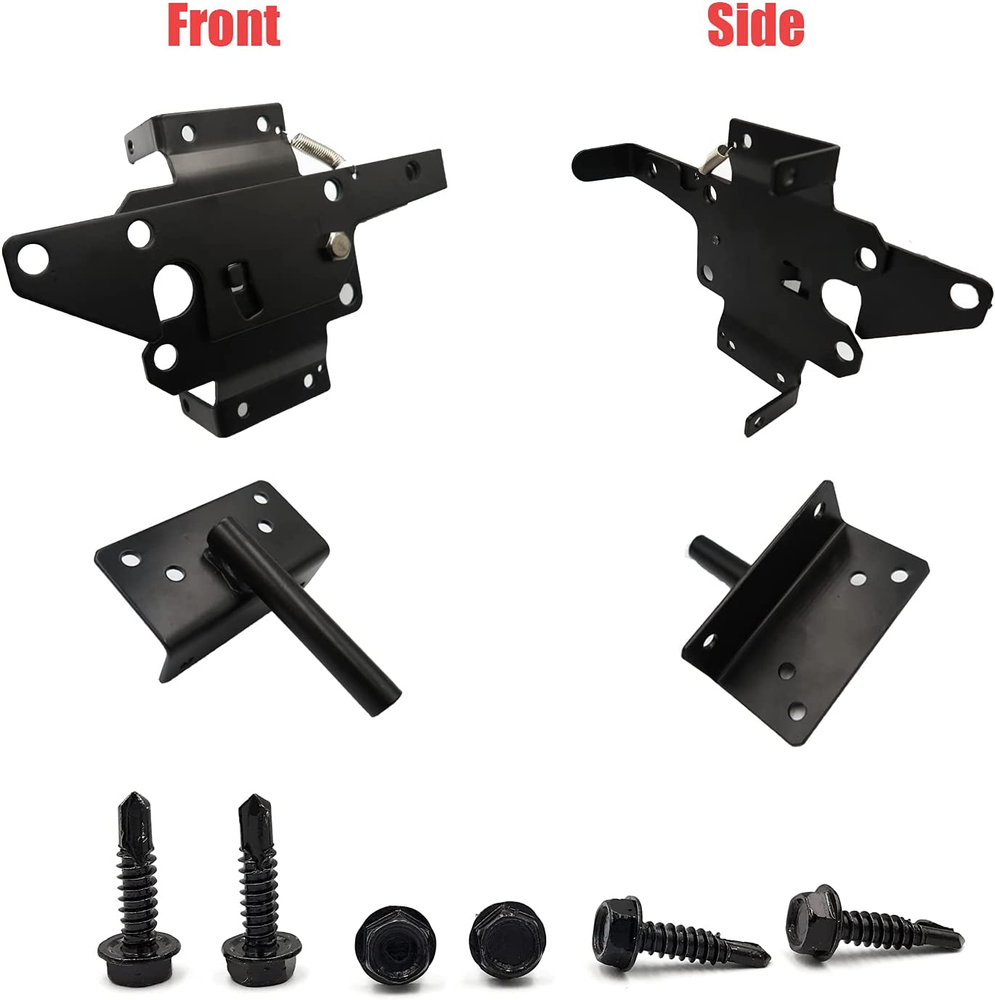 Gate Latch - Heavy Duty Self-Locking - Black Finish - Post Mount by LAJIAOZ