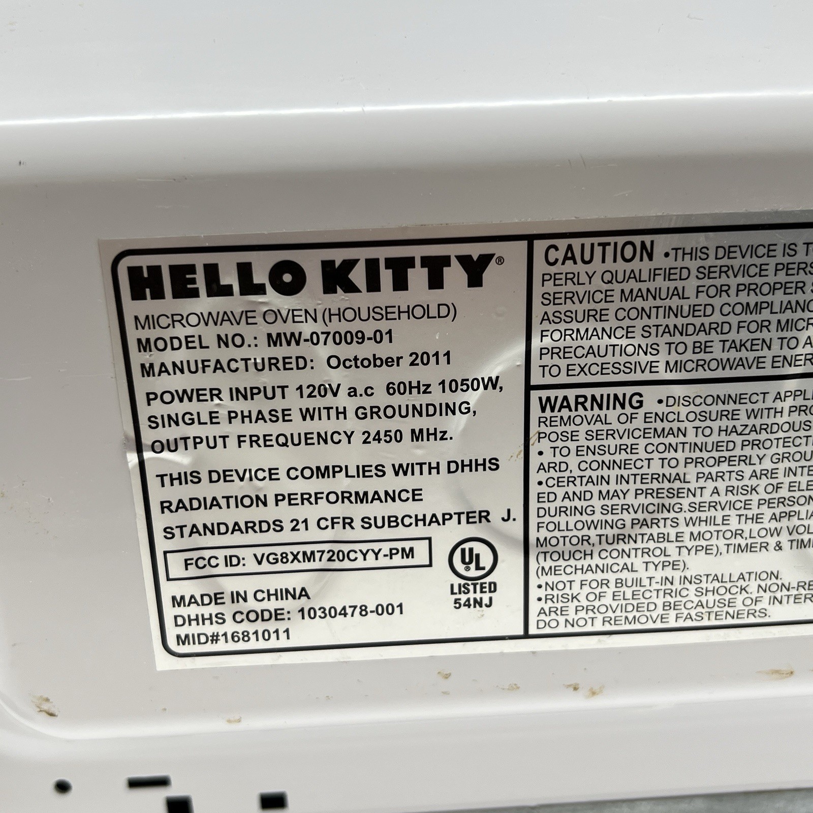 RARE Hello Kitty Hot Pink Microwave Collectable 2011 - Good Working Condition