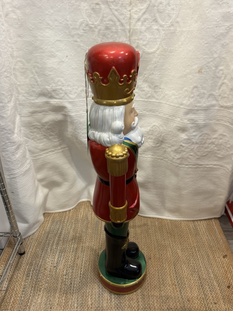 Light Up Battery Santa Nutcracker 32.5 Inch Tall