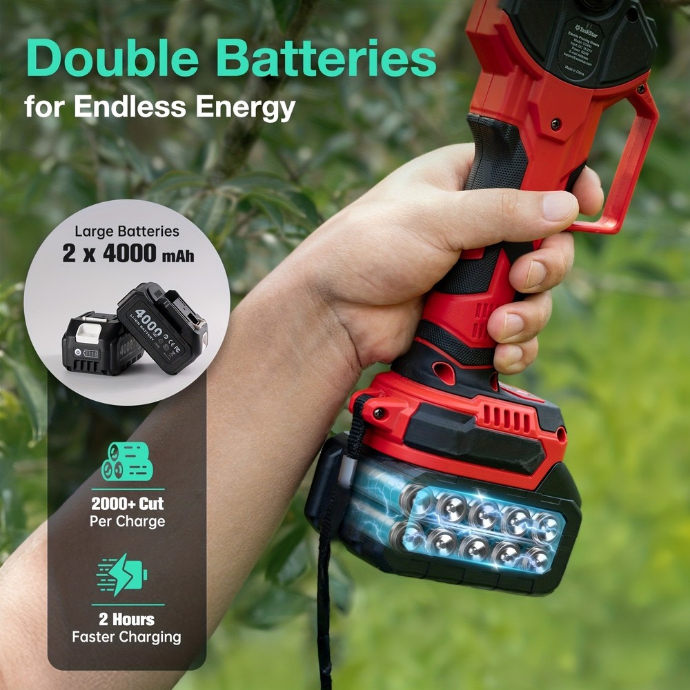 Taskstar Cordless Chainsaw ,Electric Pruning Shears Scissors, Brushless Cutter