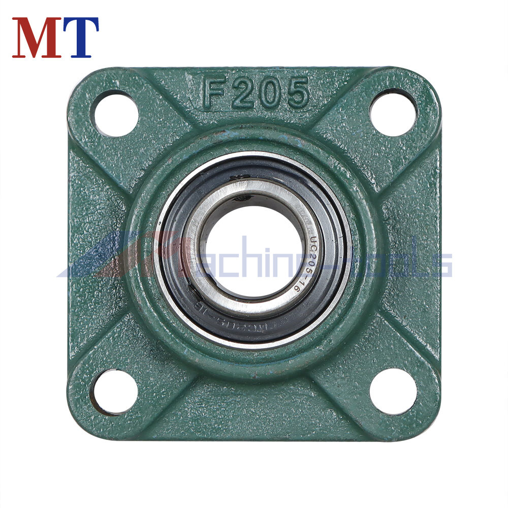 2 Pack UCF205-16 Solid Base Pillow Block Flange Mounted Bearing 1" Bore 4 Bolt