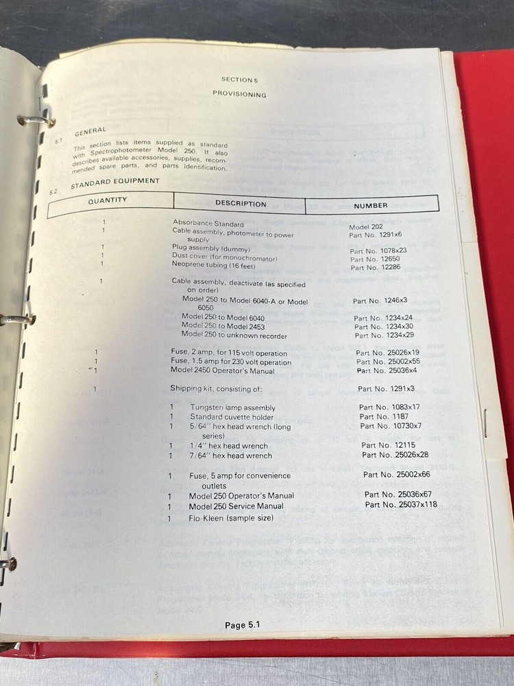 Gilford 250 Spectrophotometer - Users Guide / Instructions Book Manual