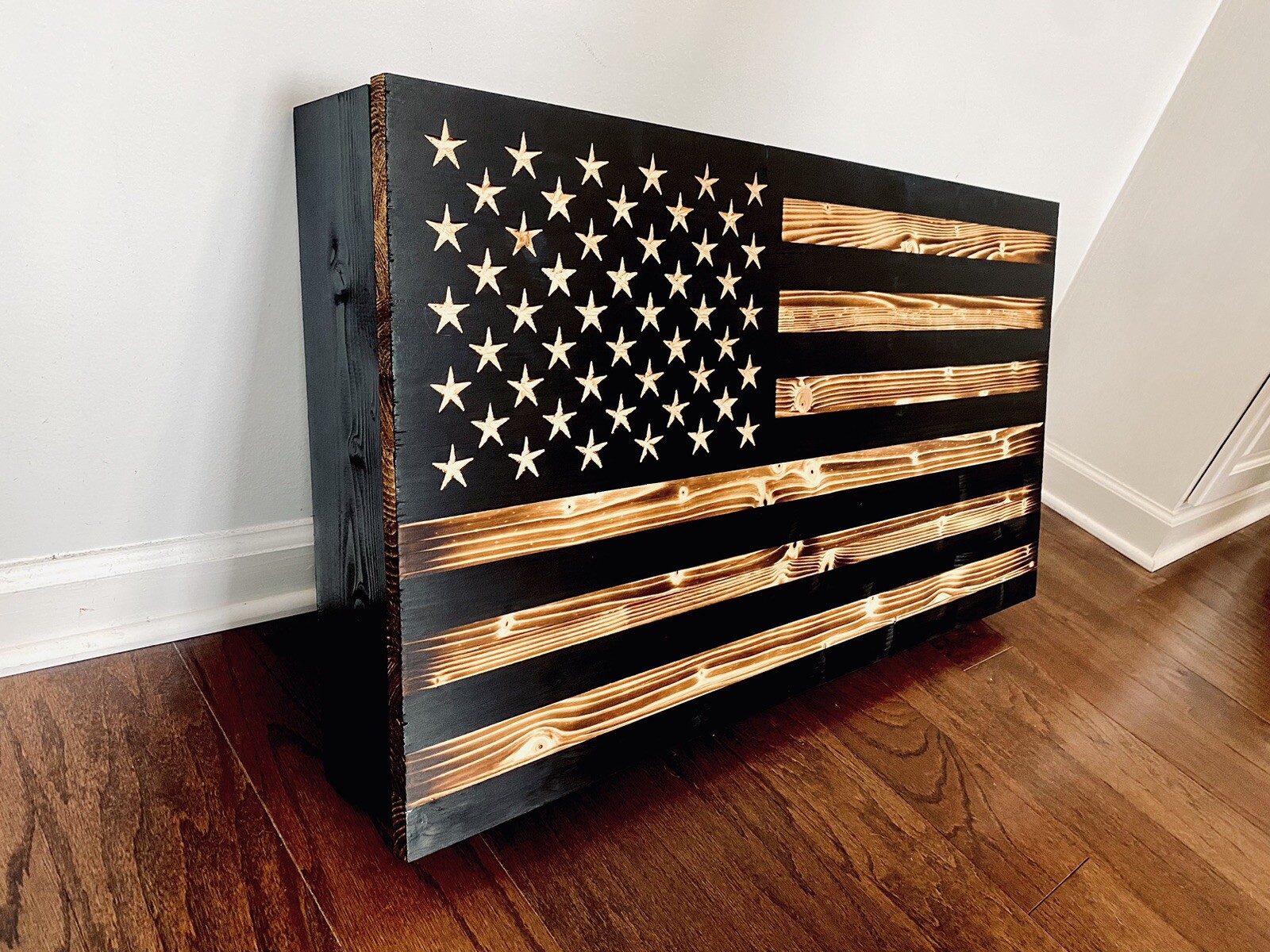 Gun Concealment Cabinet Safe Hidden Storage Furniture Dark Rustic American Flag
