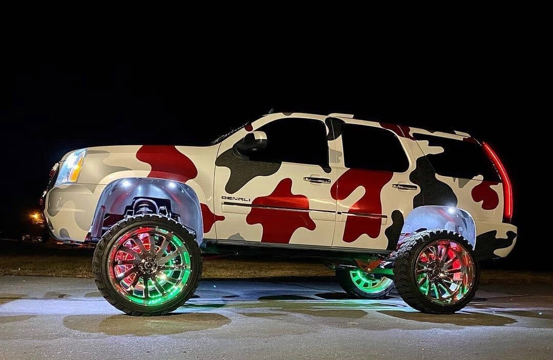 17.5" x4PCS Wheel Lights for Truck CHASING Quad Row LEDs Brightest APP + Remote