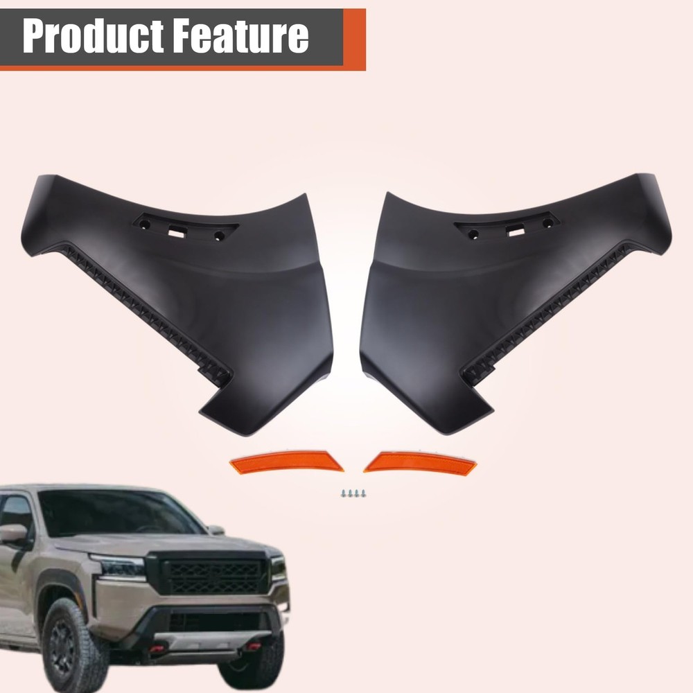 Front Bumper Extension End Left Right with Side Marker for Frontier 2022-2024