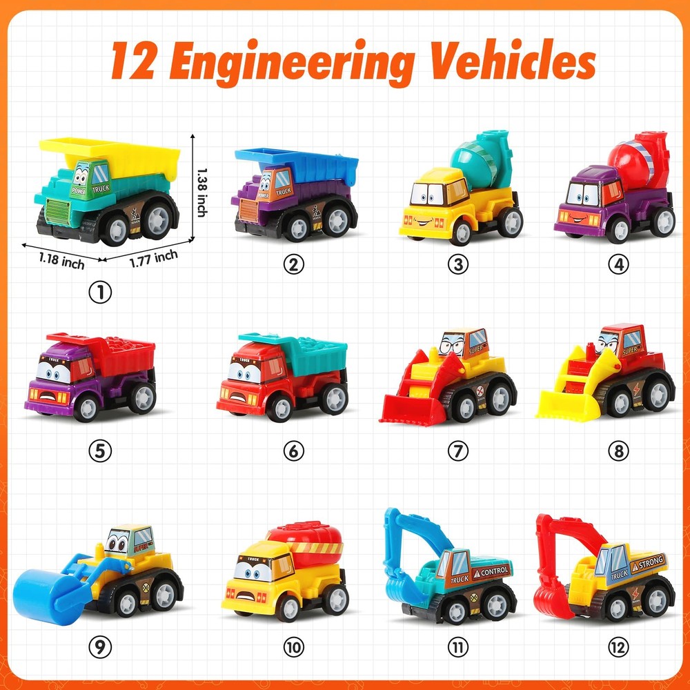 ZenBombs 12 Plastic Easter Eggs Filled with Pull-Back Engineering Multi-color