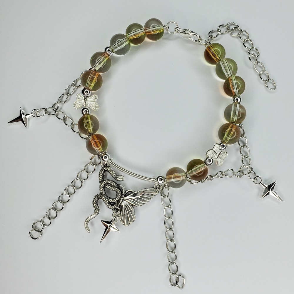 Hand crafted artisan unique gemstone bracelet