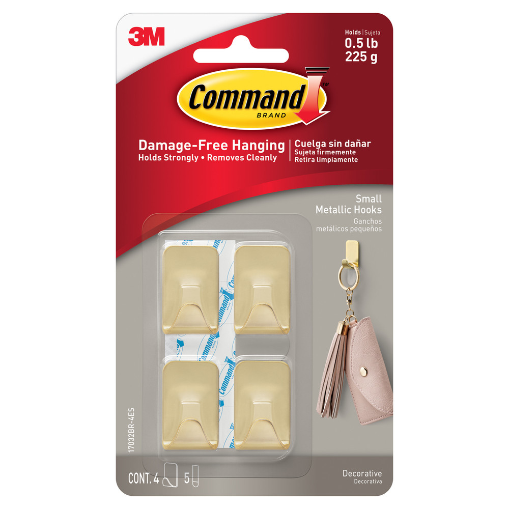 Command Small Metallic Hooks [Removable]: small / 4-pack (Black)