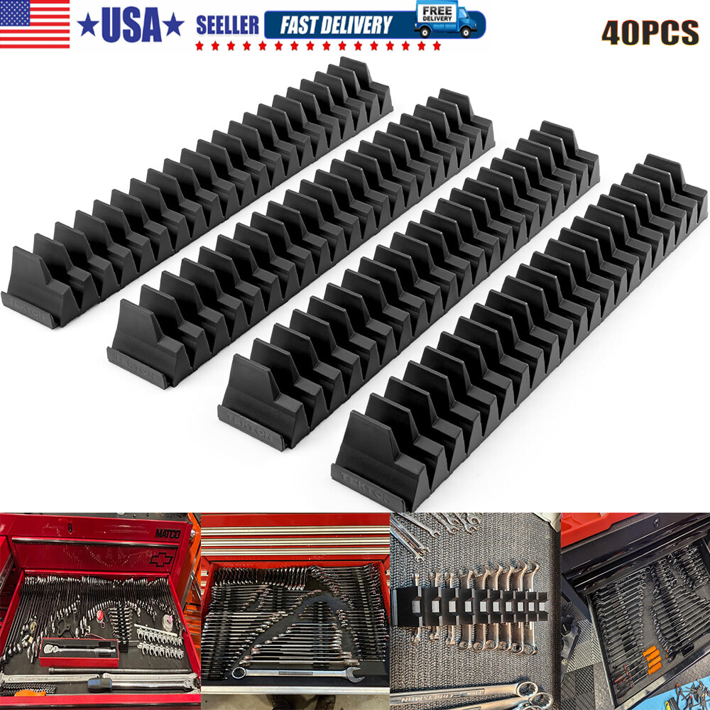 40X Magnetic Modular Wrench Organizer Compact Tool Storage Slots hold Tools SAE