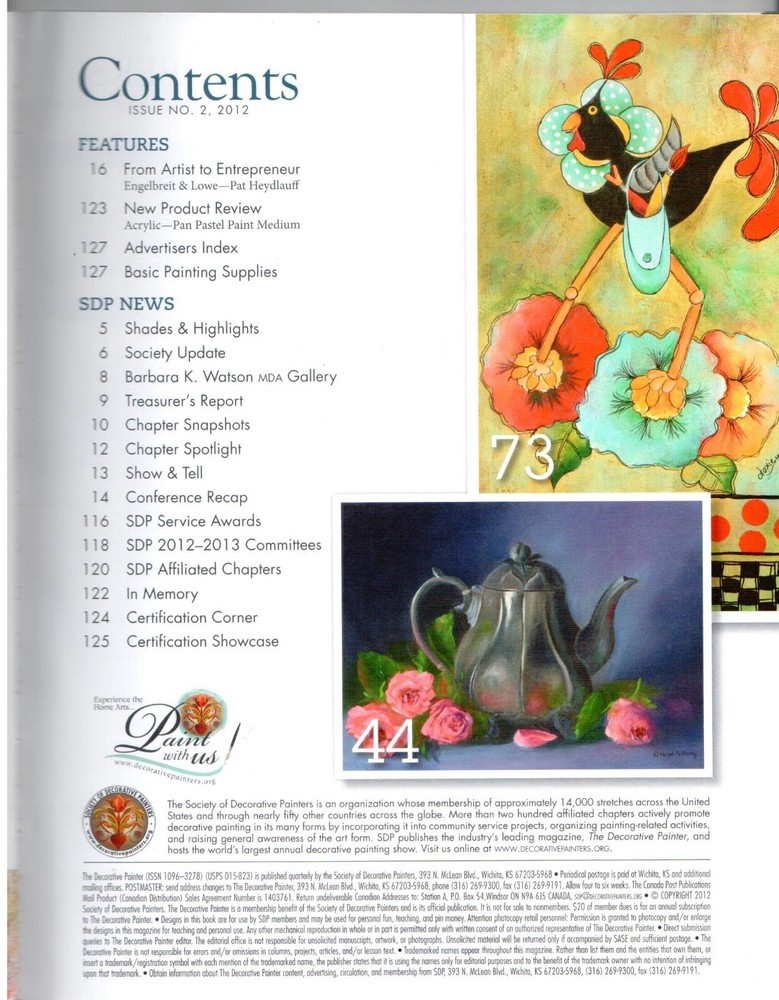 The Decorative Painter Magazine 2012 Issue 2 Painting Patterns