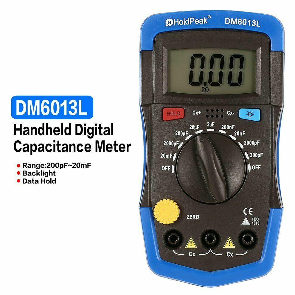 HoldPeak DM6013L Handheld Digital Capacitance Meter W/ LCD Backlight 1999 Counts