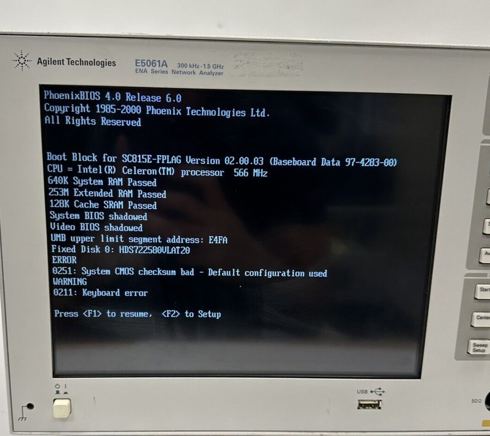 Agilent Technologies E5061A - 300kHz - 1.5 GHz - ENA Series Network Analyzer