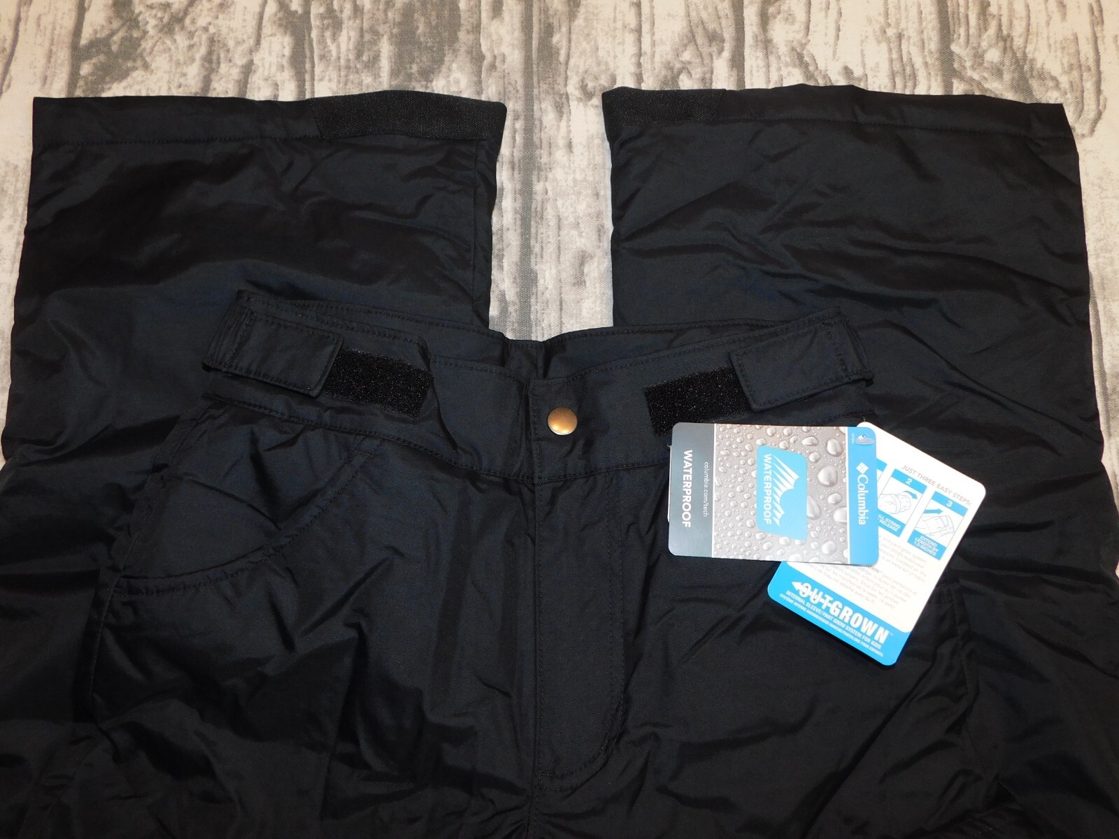 NEW COLUMBIA SNOW PANTS WATERPROOF SKI PANTS BLACK KIDS GIRLS S 7 8