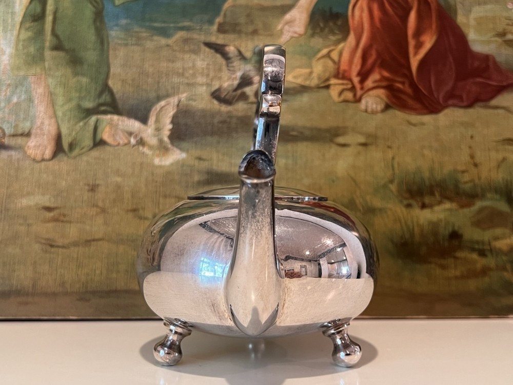 VTG MINI SILVER PLATED TRIPOD TEAPOT/KETTLE- INDIA