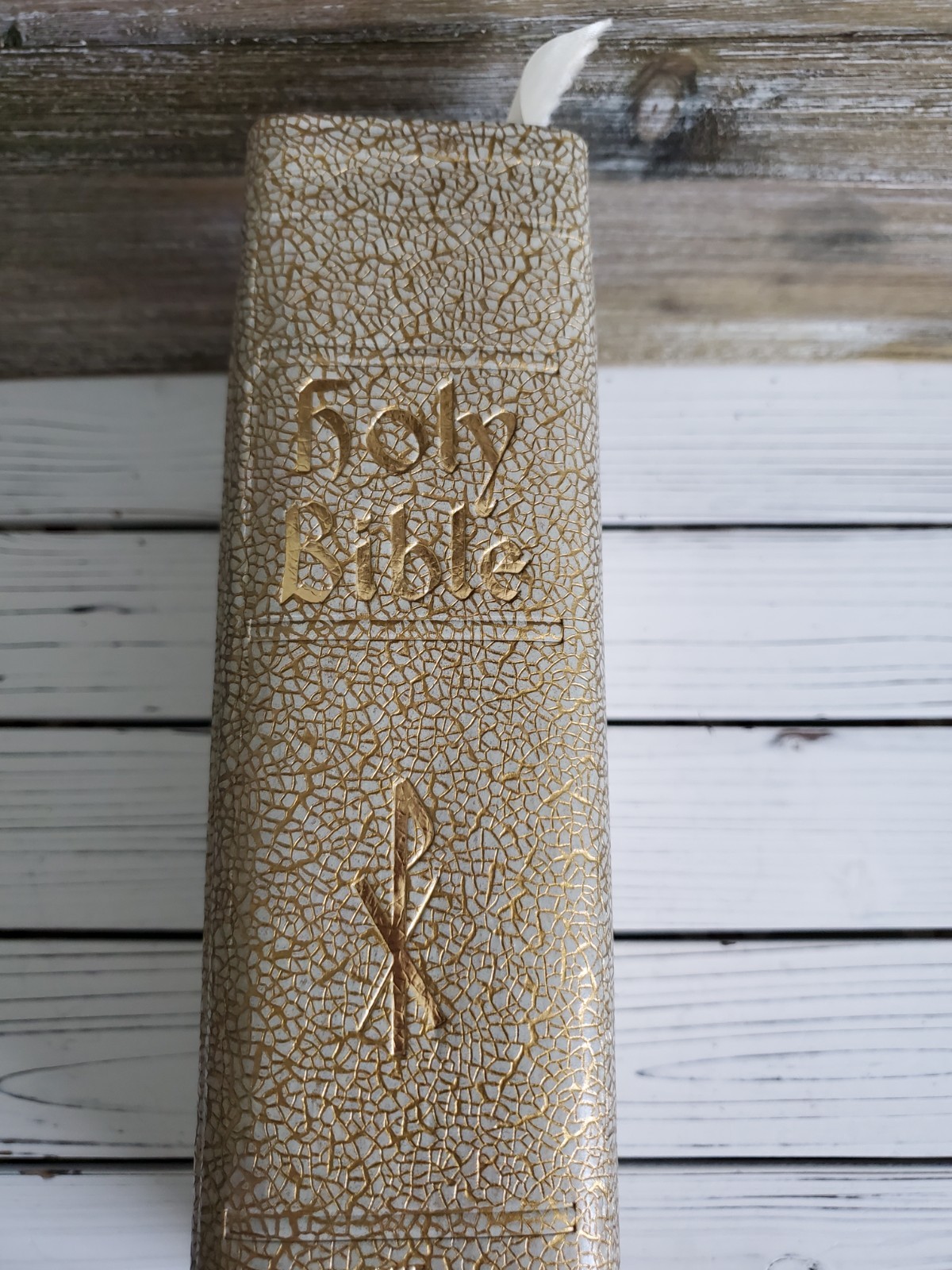 VTG Holy Bible Douay-Challoner & Confraternity Text 1951 White Illustrat Book