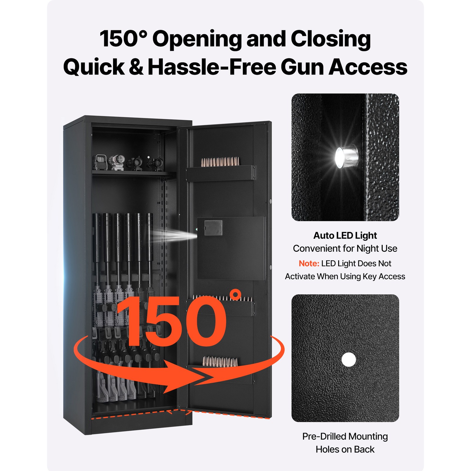 Uimoso 6-8 Gun Safe Long Gun Cabinet for Rifles & Pistols with Key and Password