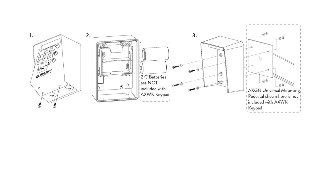 Weather-Resistant Wireless Keypad for Automatic Gates - Model AXWK