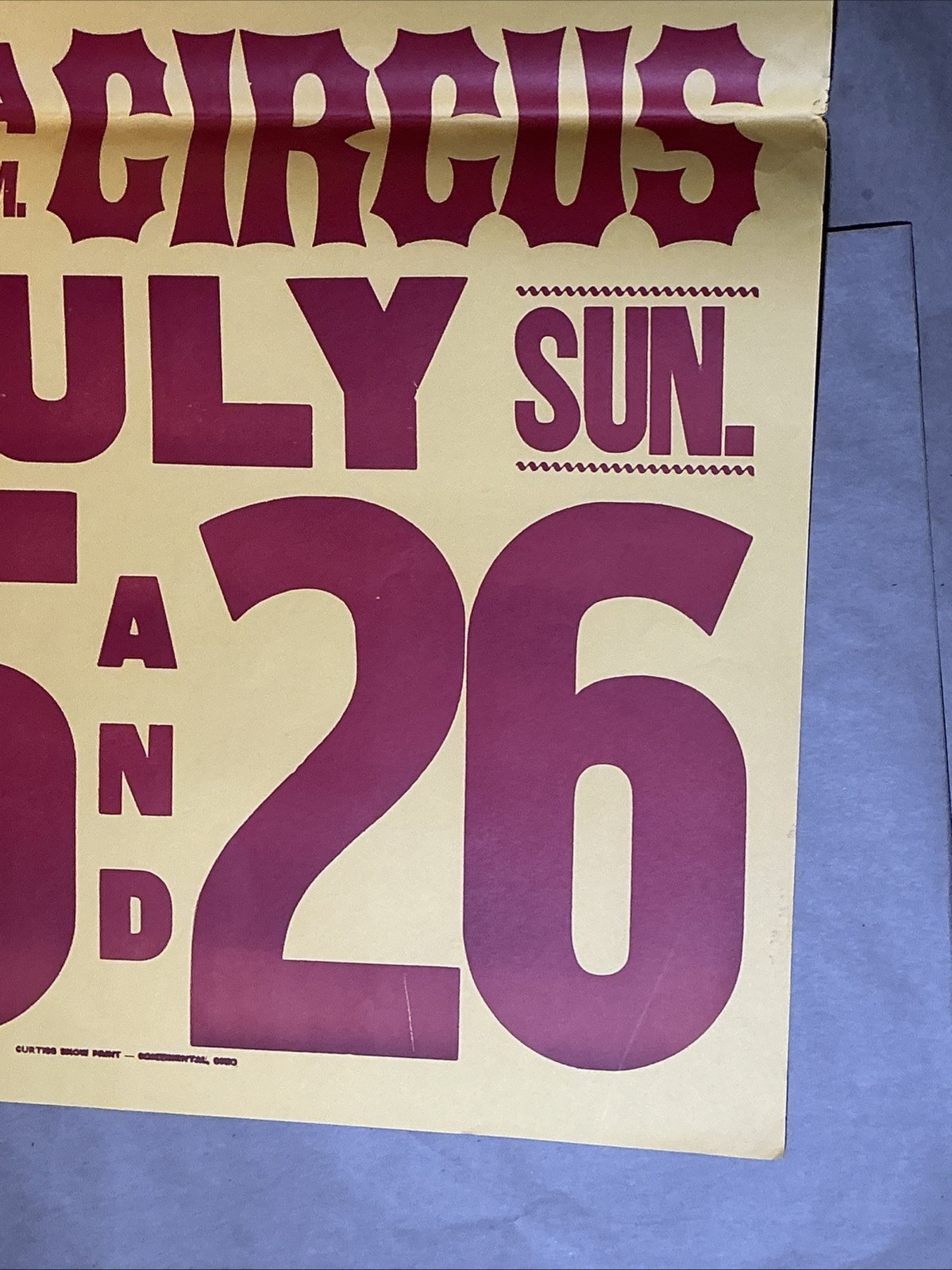 Vintage Date Poster July 25 + 26 Barnhills Flying Circus Medina OH INV-AM13