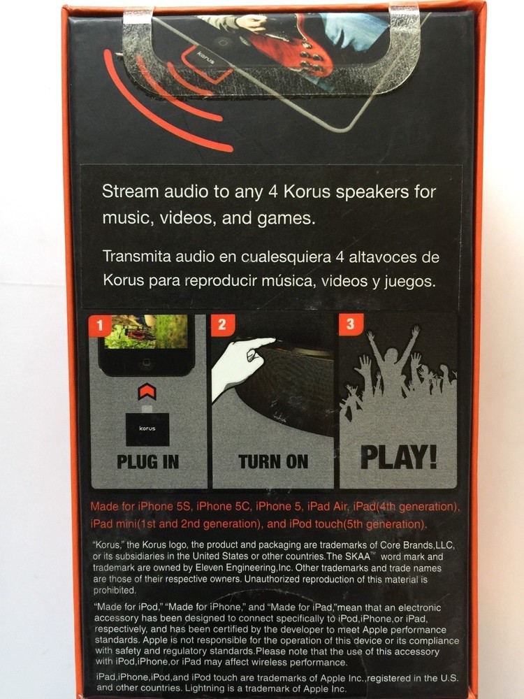 Korus BATON Wireless Audio transmitter w/ Lightning-connector NEW