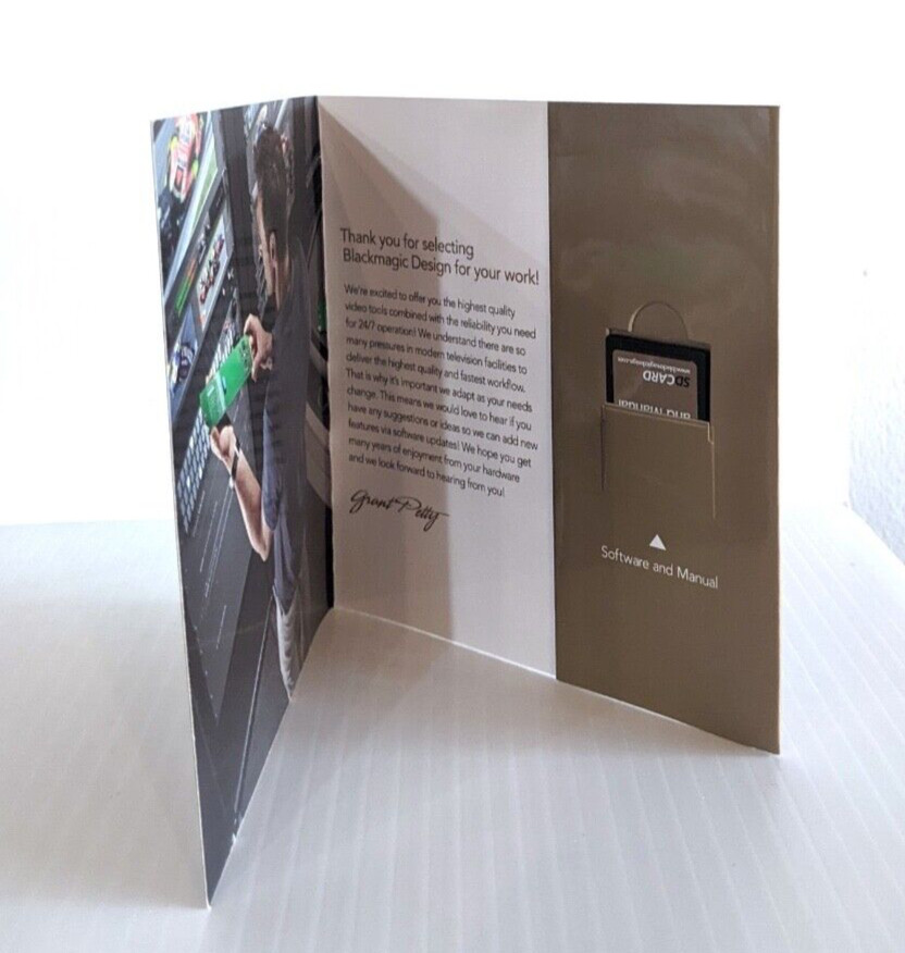 Black Magic Design Software and Manual 4 GB SD Card