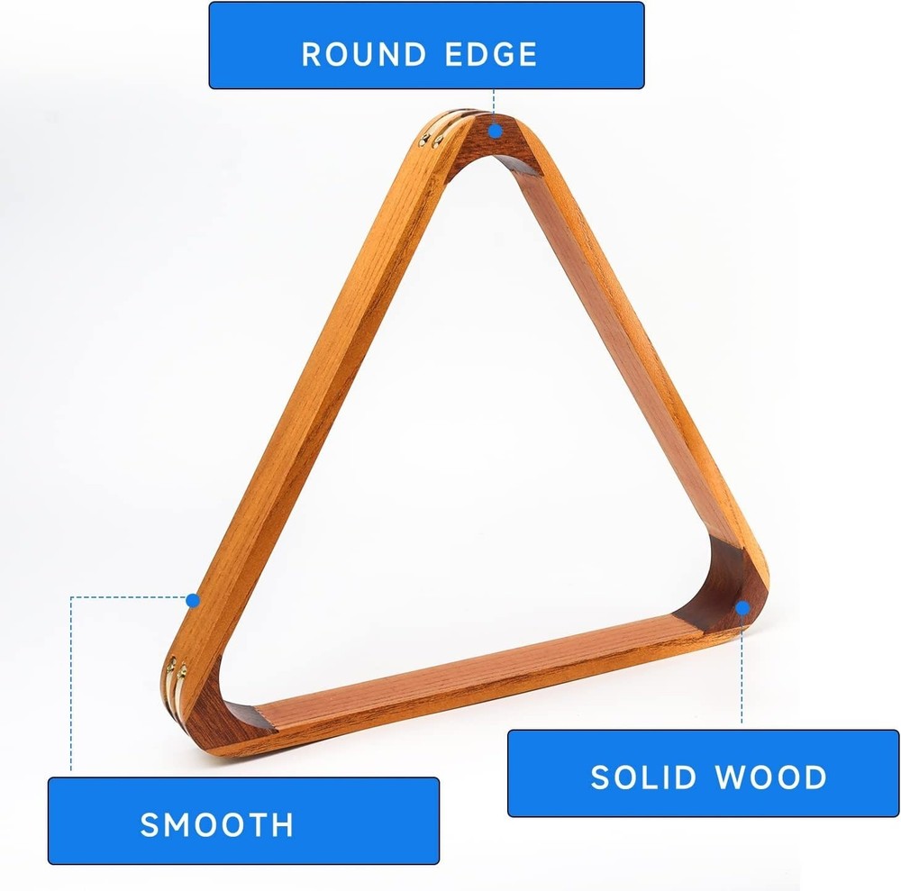 Solid Wood Billiard Racks - 8-Ball Triangle & 9-Ball Diamond Style
