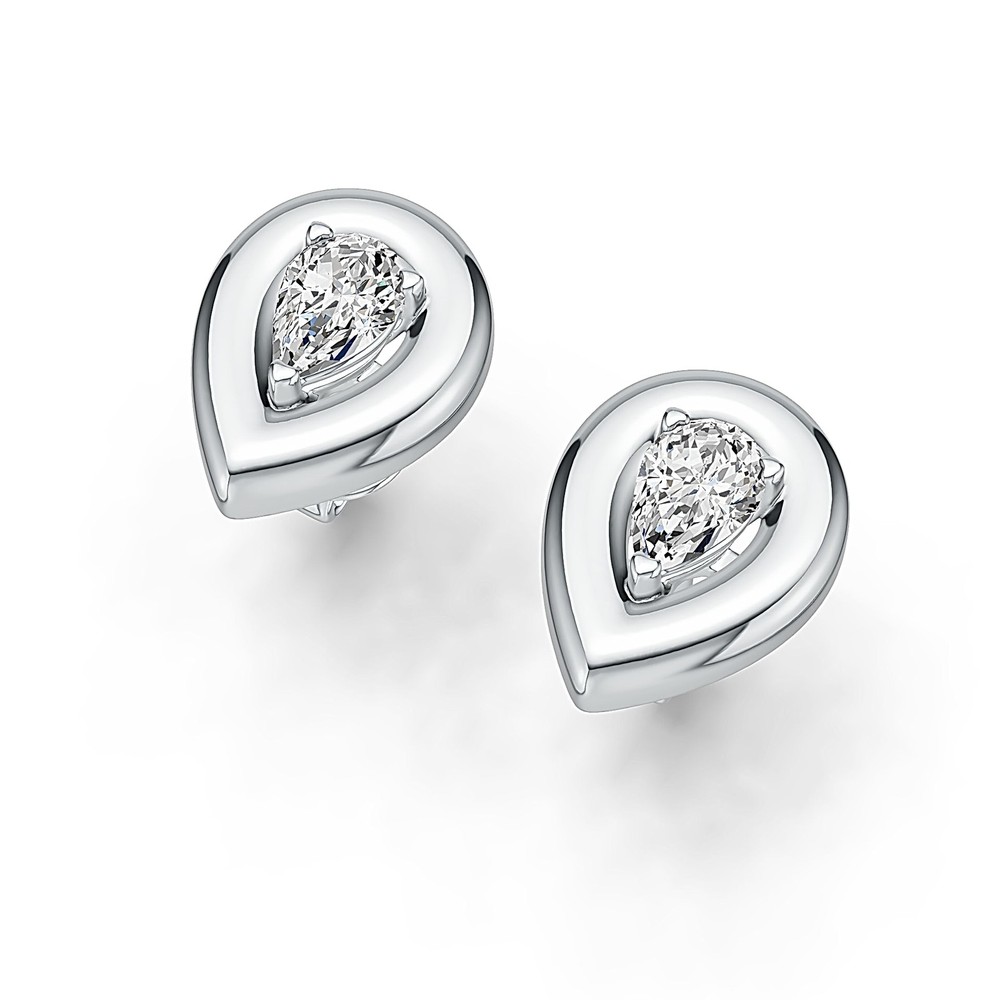 Sterling Silver Semi Mount Earrings Setting Pear PE 6x4mm Stud