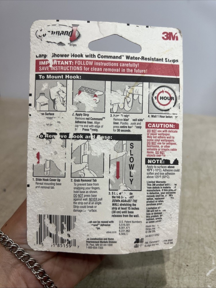 Command Designer Bath Hook Large White 1-Hook with Large,