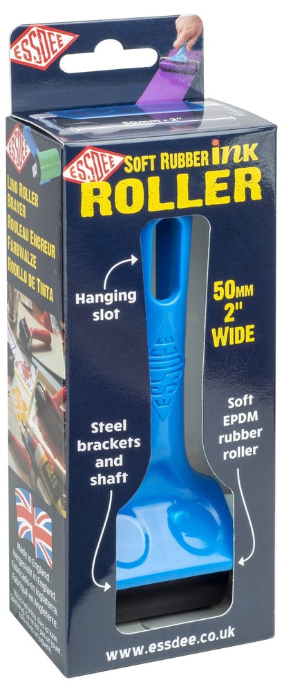 Ink Roller/Brayer Soft 50mm Blue Handle