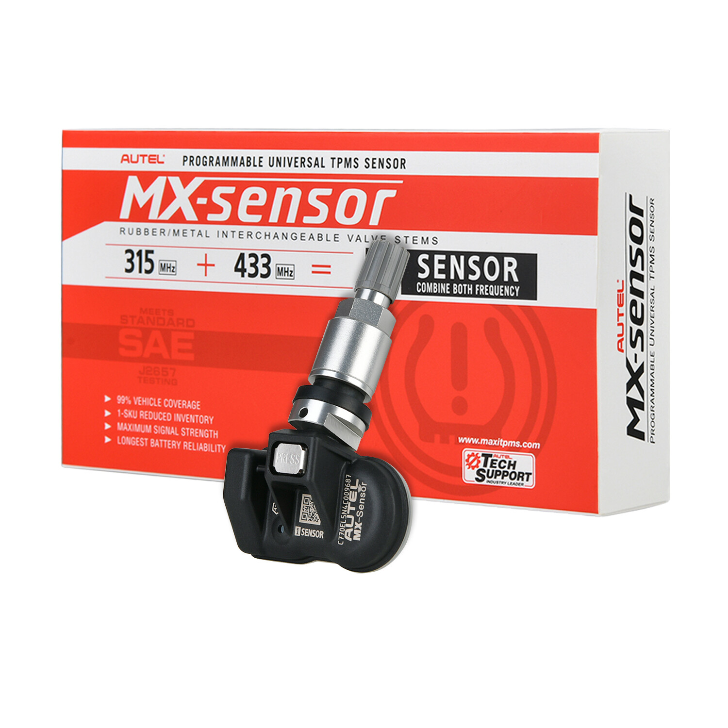 Autel MX-Sensor 315MHz & 433MHz Programmable TPMS Universal Tire Pressure Sensor