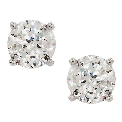 QVC Diamonique Epiphany Platinum Clad 100-Facet 2.00 cttw Ladies Stud Earrings