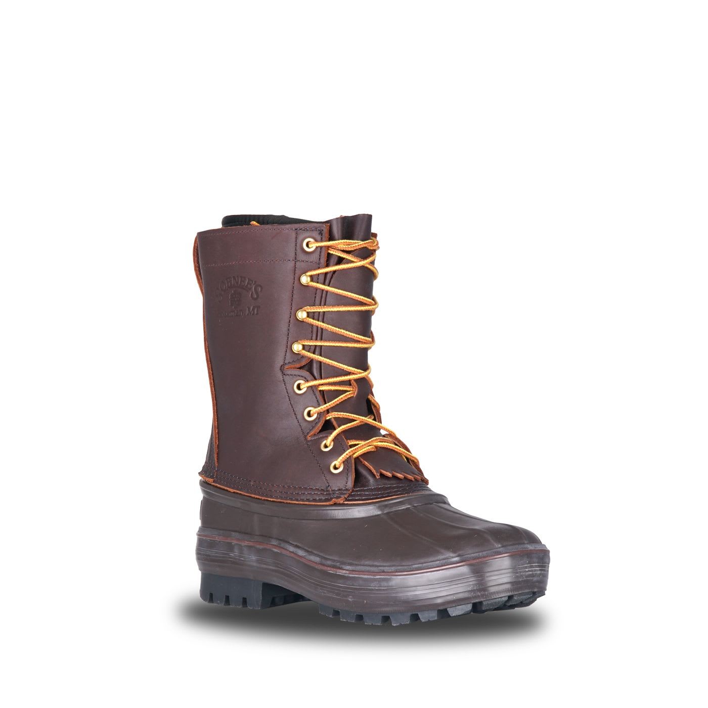 Schnee's Hunter II 10" Brown Leather Pac Boots, High-Traction Outsole