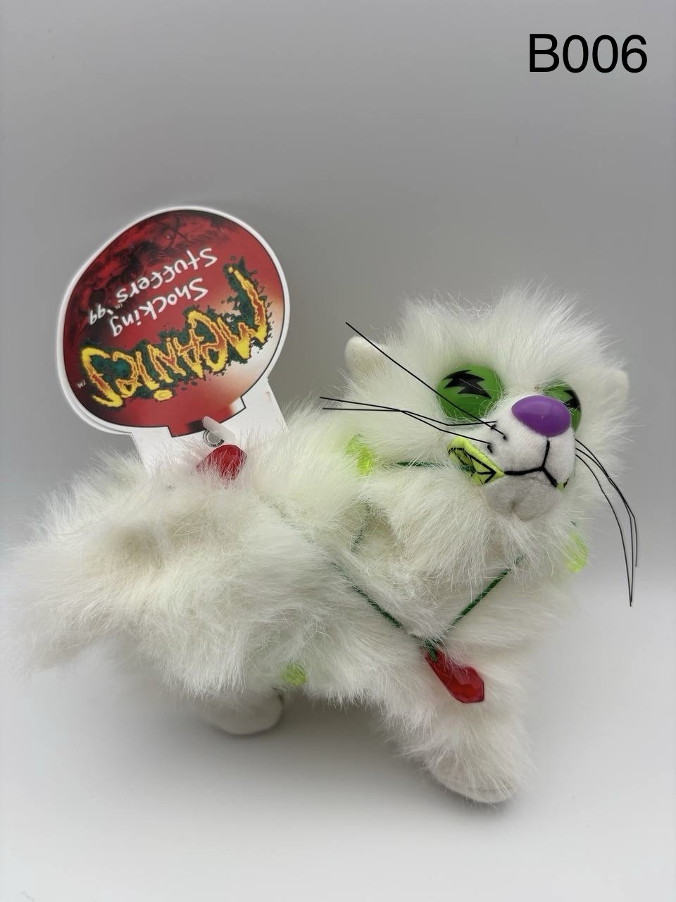 1999 MEANIES Shocking Stuffers '99 BLINKY THE CAT Plush CHRISTMAS LIGHTS Parody